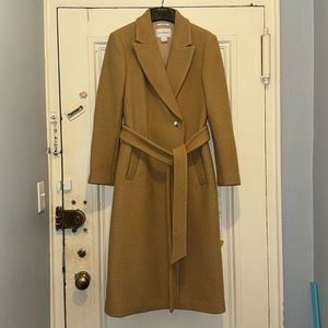 Used Club Monaco long wool belted coat.